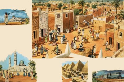 古代エジプトやピラミッドなど、エジプトの正体不明のシーン 作： English School