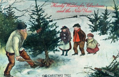 クリスマスツリー、クリスマスカードの根こそぎ 作： English School