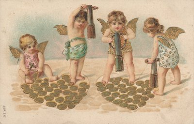 バレンタインカード、ハートをスタンピングputti 作： English School