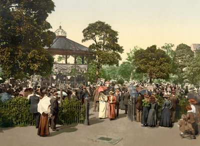 バレー・ガーデンズ、ハロゲート、パブ。1900年（カラーリトグラフ） 作： English School