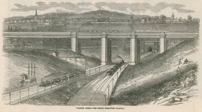 グレートノーザン鉄道、ロンドンを渡る高架橋 作： English School