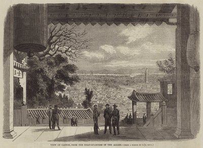 連合国軍司令部から見た広東の風景(銅版画) 作： English School