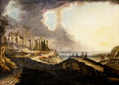 Vista do Castelo de Dover (óleo sobre tela) 作： English School