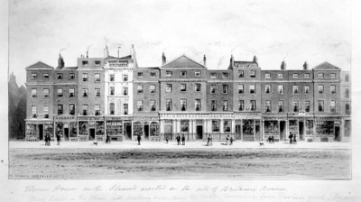 1853年にストランドの古いブルスの跡地に建てられた11棟の家の眺め（図） 作： English School