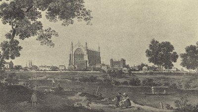 イートンカレッジの眺め、c 1747（グラビア） 作： English School