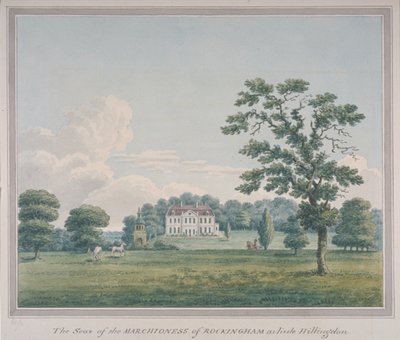 ヒリンドンハウスの眺め、1820年頃（紙にトイレ） 作： English School