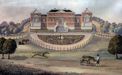 公園内のカントリーハウスの眺め 1825年頃 （紙にガッシュ） 作： English School