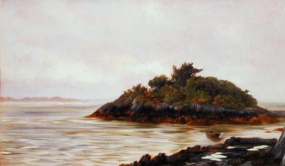 島の景色」（油彩・パネル） 作： English School