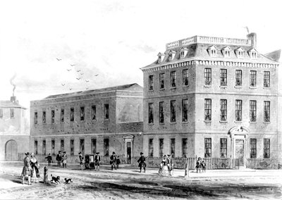 ソーホースクエアのイーストサイドの眺め、1850年 作： English School