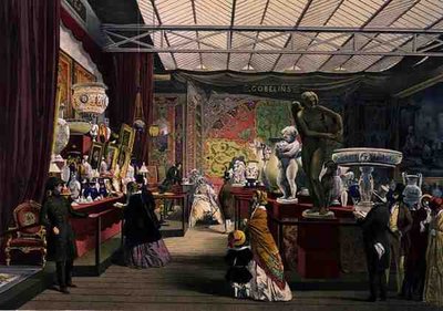 1851年の万国博覧会のフランス部門の様子（ディッキンソンの「包括的な絵」より）（カラーリトグラフ 作： English School