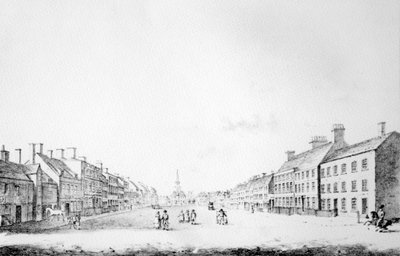 1796年、ダラム郡のストックトンの主要通りの眺め 作： English School