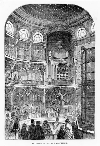 ロイヤル・パノプティコン・オブ・サイエンス・アンド・アートの眺め（1855年頃）（リトグラフ 作： English School