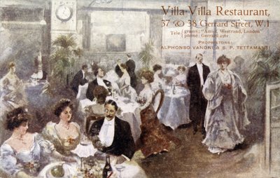 Villa Villa Restaurant、37-38 Gerrard Street、London W1 作： English School