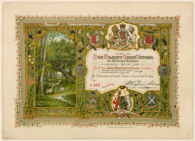 1882年、ビクトリア女王のエッピングフォレスト訪問 作： English School