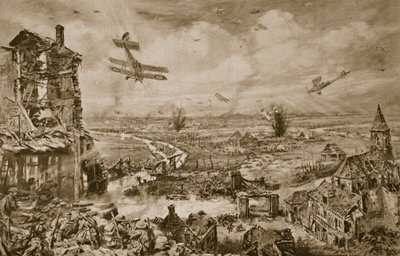 1918年、1918〜19年4月のアルメンティエールの恐るべき闘争の鮮やかな印象 作： English School