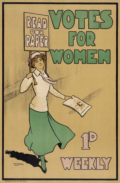 女性のための投票」（『サフラジェット』1912年刊より）（カラーリトグラフ 作： English School