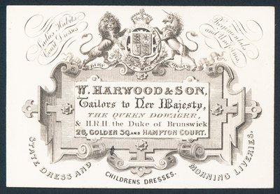 W Harwood＆Son、テーラー、トレードカード 作： English School