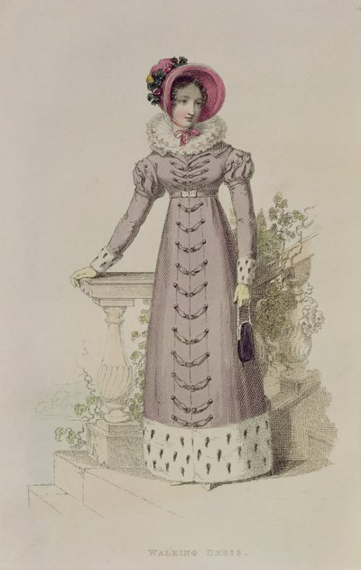 Ackermanns Repository of Artsのウォーキングドレス、ファッションプレート 作： English School