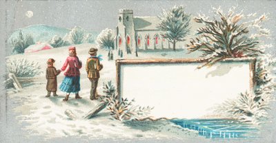 教会、クリスマスカードに歩く 作： English School
