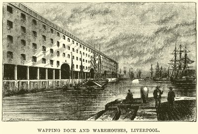 Waping Dock and Warehouses、リバプール 作： English School