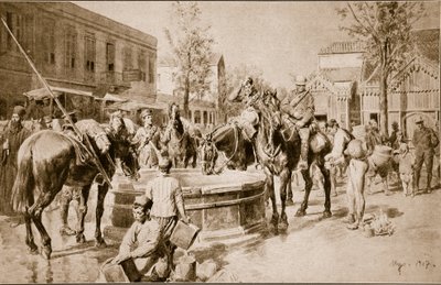 人と獣のための水：サロニカの典型的なシーン、1914〜19年 作： English School