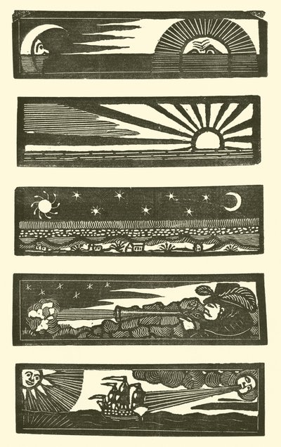 天気（木版画 作： English School