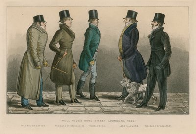 よく知られているボンドストリートラウンジャー、1820年 作： English School