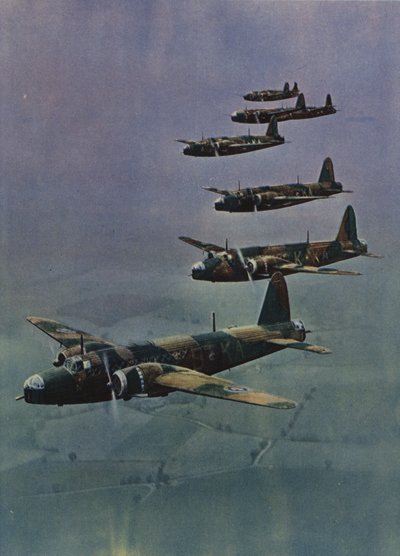 形成中のウェリントン爆撃機 作： English School