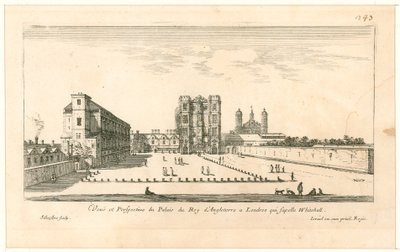 ホワイトホール。イスラエルシルベストルによるエッチング、1640 作： English School