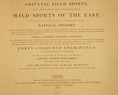 東洋の野生のスポーツ：エドワード・オルム著「Oriental Field Sports, a Collection of Drawings」からの扉絵 作： English School