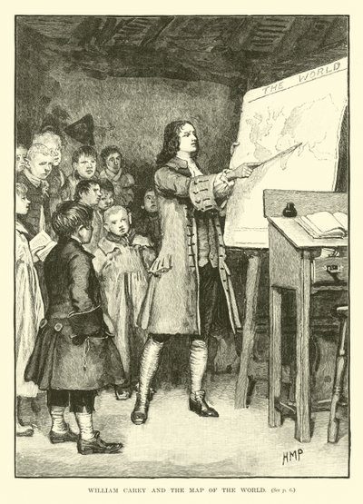 ウィリアム・キャリーと世界地図 作： English School