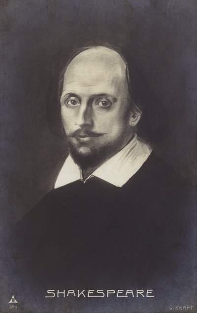 ウィリアム・シェイクスピア（1564-1616）イギリスの劇作家、詩人（リトグラフ） 作： English School