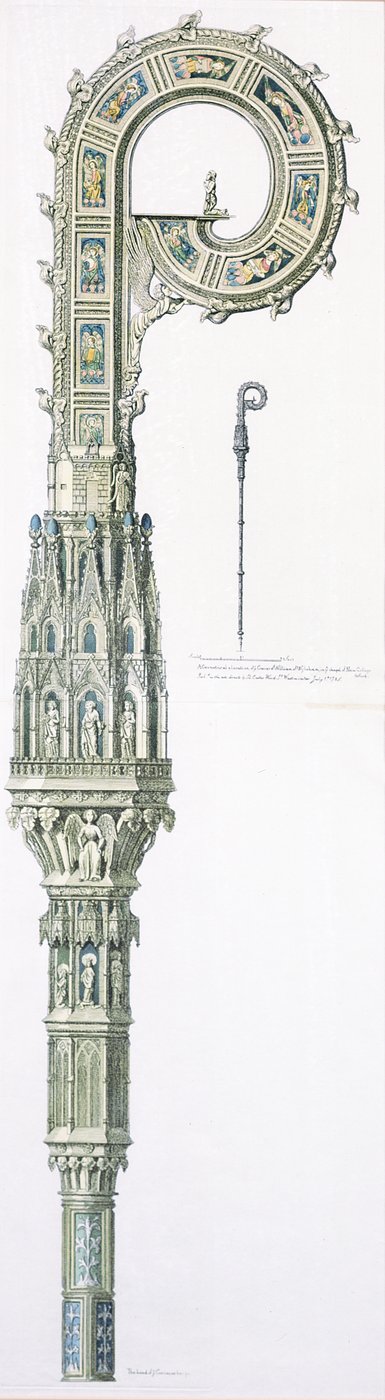 William of Wykehams Crozier、パブ。ジョナサンカーター作、1785年7月1日（手描きの彫刻） 作： English School
