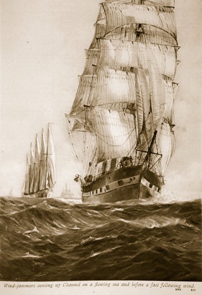 流れる海の水路に上って来る高速の風の前に、1914-19風妨害装置 作： English School