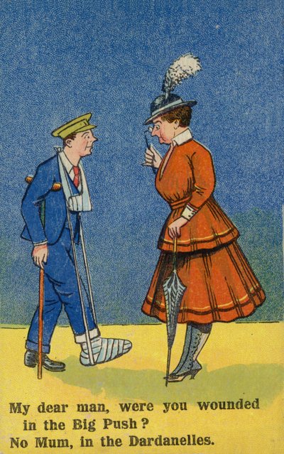 負傷した兵士を介抱する女性（カラーリトグラフ） 作： English School