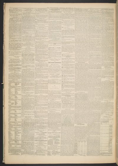 ウスターシャークロニクル、1871 年 9 月 27 日 (新聞用紙) 作： English School