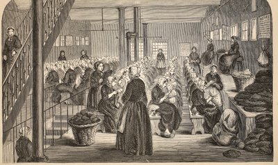 サイレントシステム上の作業室、修正の家、トシルフィールズのイラスト、ロンドンの刑務所刑務所のイラスト、ヘンリーメイヒューとジョンビニーによる刑務所の生活のシーン、パブ。 1862（英語） 作： English School