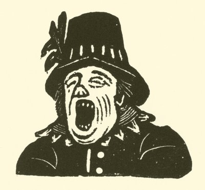 あくび（木版画 作： English School