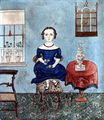 室内の椅子の上で踊る少女 1840年頃 （水彩・紙） 作： English School