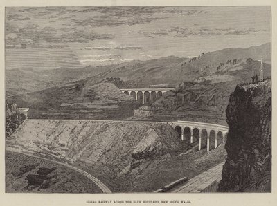 ニュー・サウス・ウェールズ州ブルー・マウンテンズを横切るジグザグ鉄道（彫刻作品 作： English School