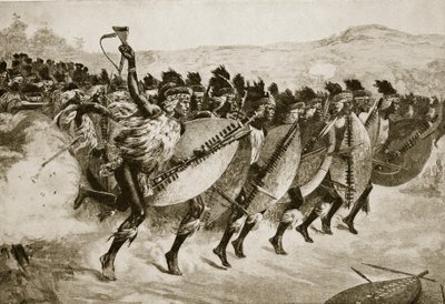 1879年3月29日、カンブラヒルを攻撃するズルス 作： English School