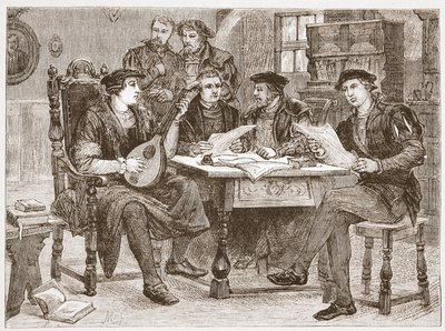 友人の間でのツウィングル、ジェームズエイトケンワイリー（1808-1890）によるパブのプロテスタンティズムの歴史のイラスト。 1878 作： English School