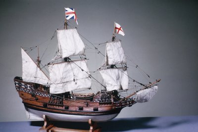 1620年のメイフラワーの1:60スケールモデル（木）（3220も参照） 作： English School English School