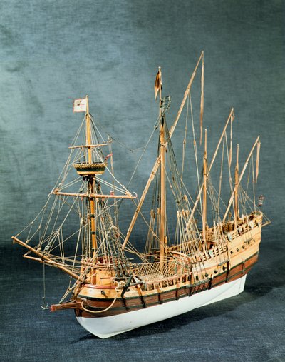 1535年頃のポルトガル産カラベラのリギングモデル（木）（260974も参照） 作： English School English School