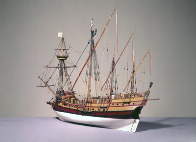 1535年頃のポルトガルカラベラのリギングモデル（木）（3236も参照） 作： English School English School