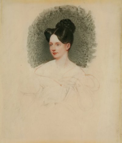 マリアンヌクレゴーコルマーレの未完成の肖像画（後のバートンベネット夫人）c.1833-34（カードにマウントされた象牙のミニチュア） 作： English School English School