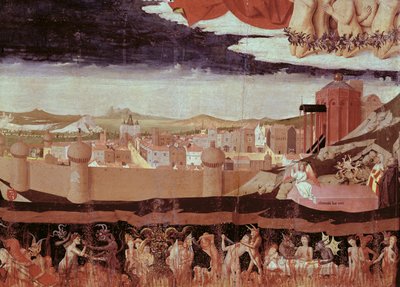 「処女の戴冠」からの地獄のダムド、1454年完成（57626の詳細） 作： Enguerrand Quarton