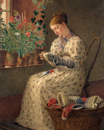 A Months Darning、1876。 作： Enoch Wood Perry
