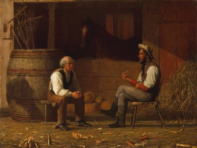 トーキング・イット・オーバー、1872年。 作： Enoch Wood Perry