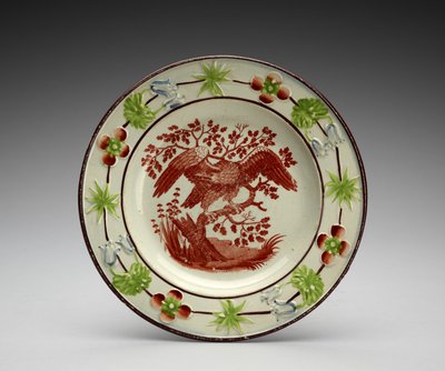 プレート、c。 1818-1846（転写プリントとエナメルを施した鉛釉陶器） 作： Enoch Wood and Sons
